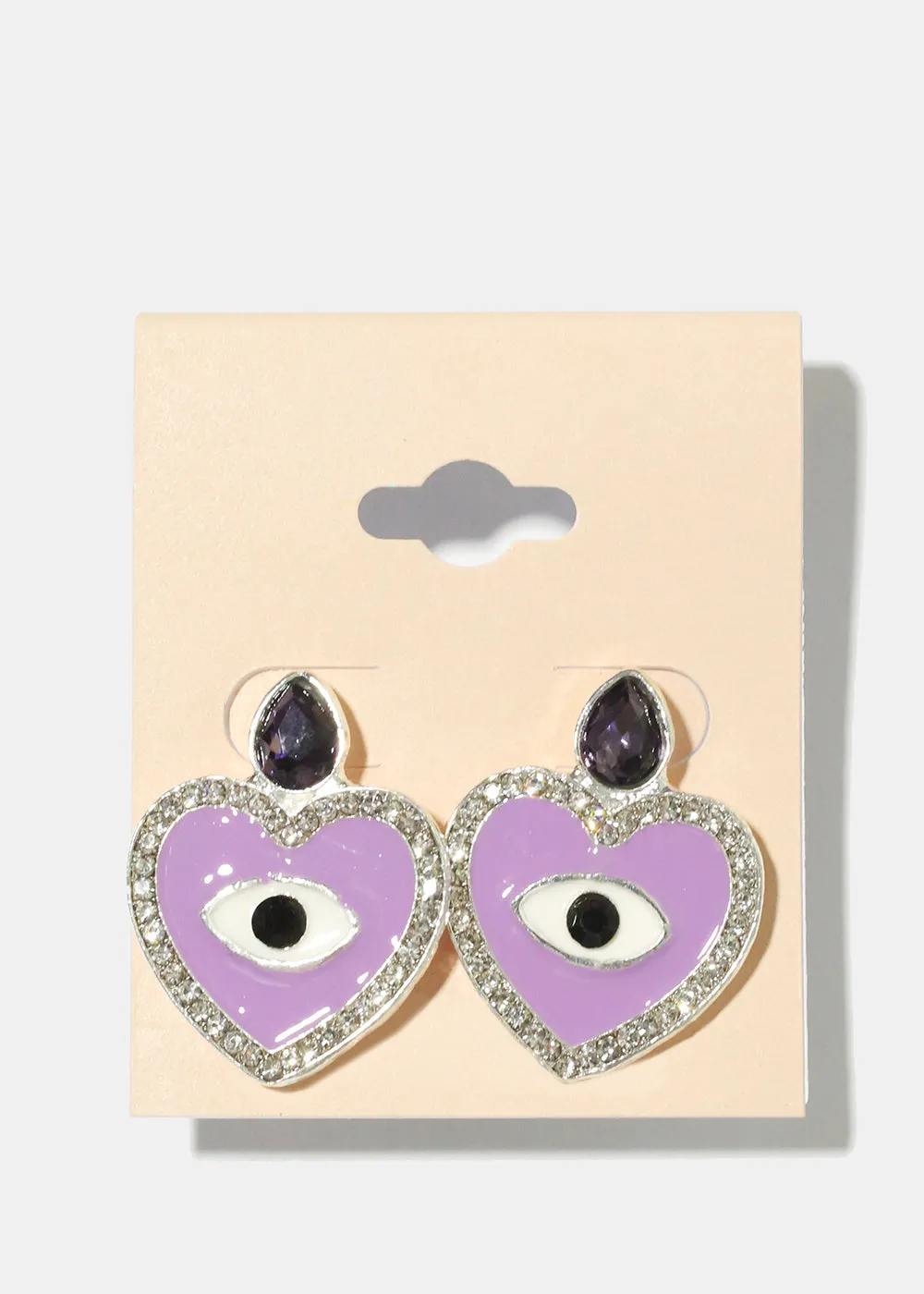 Heart Evil Eye Earrings