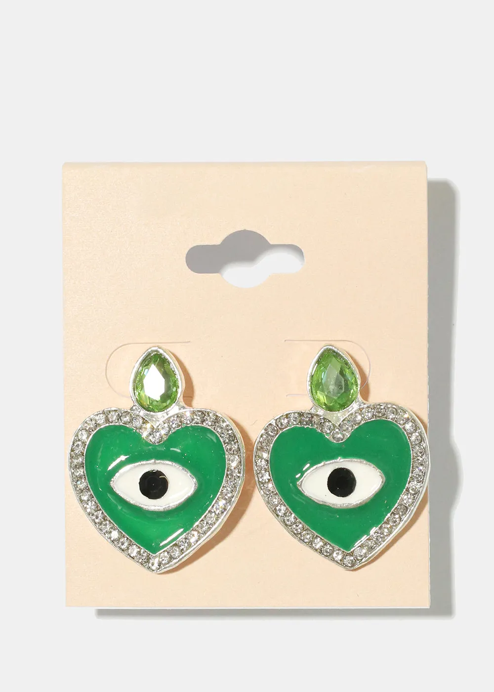 Heart Evil Eye Earrings