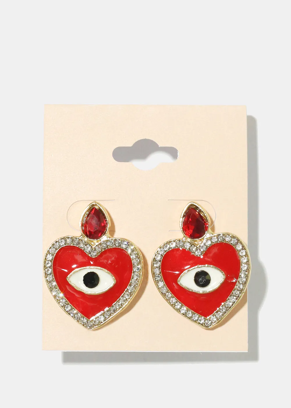 Heart Evil Eye Earrings