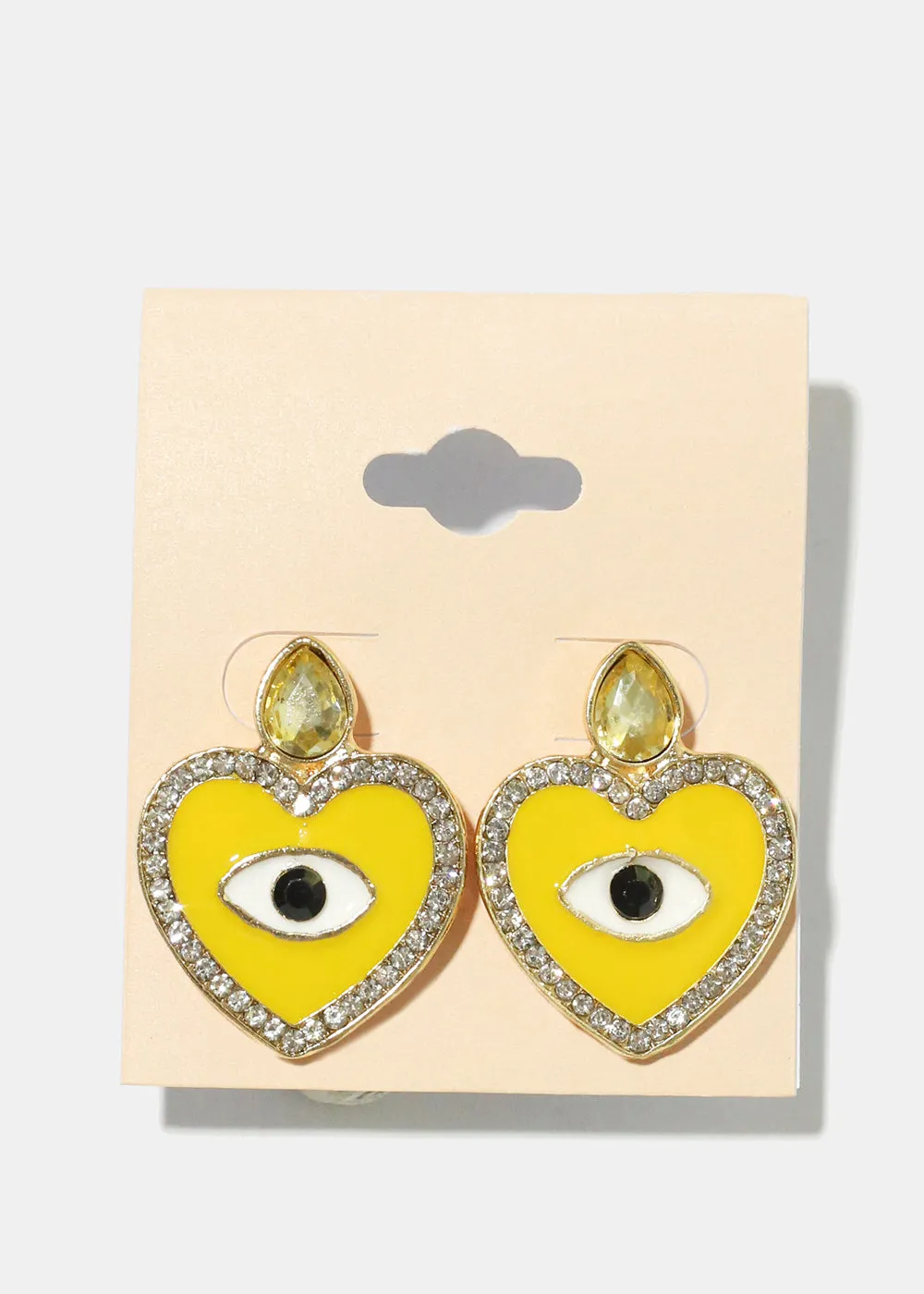 Heart Evil Eye Earrings