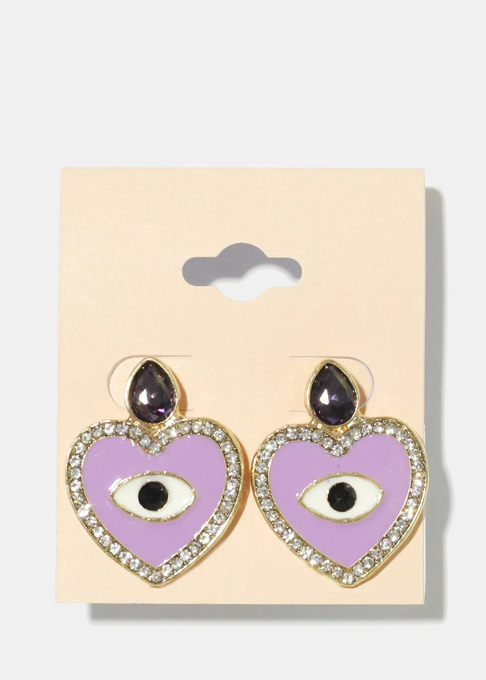 Heart Evil Eye Earrings