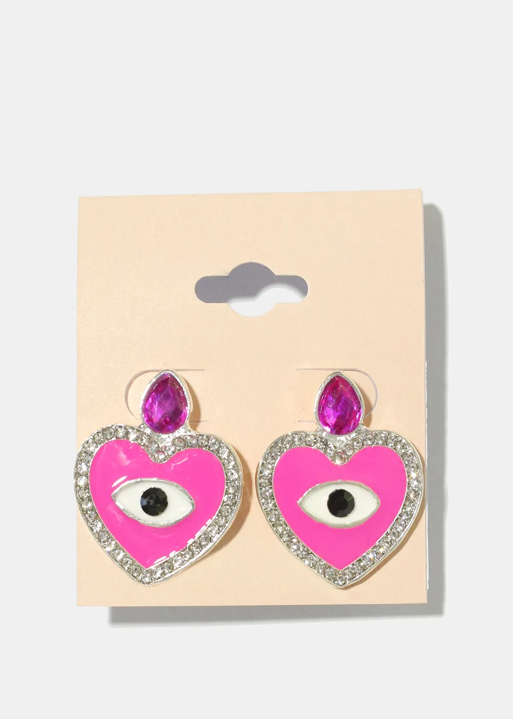 Heart Evil Eye Earrings