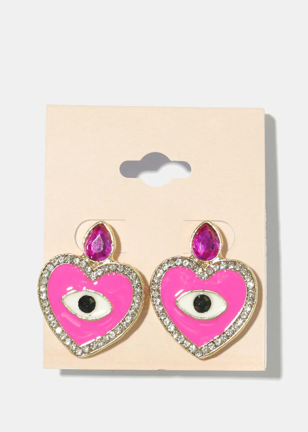 Heart Evil Eye Earrings