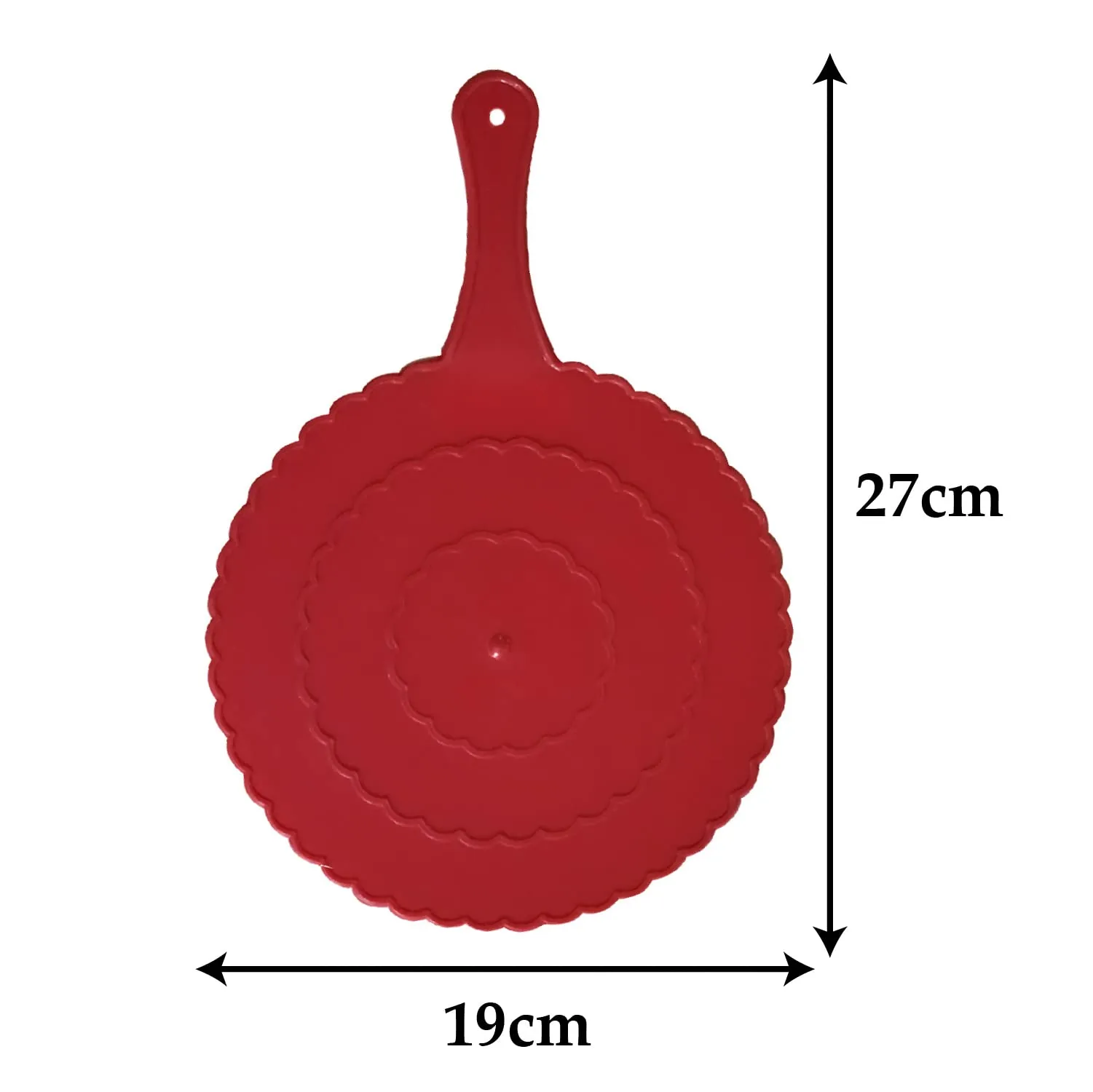 Heart Home Plastic Lightweight Handfan|Hath Pankha|Beejna for Natural Cooling Air Home Decor and Travel Useful, Pack of 12 (Red)