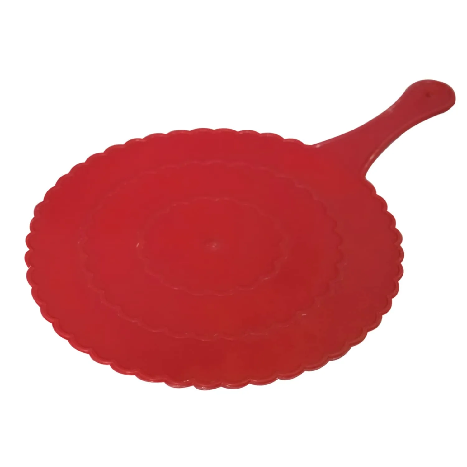 Heart Home Plastic Lightweight Handfan|Hath Pankha|Beejna for Natural Cooling Air Home Decor and Travel Useful, Pack of 12 (Red)