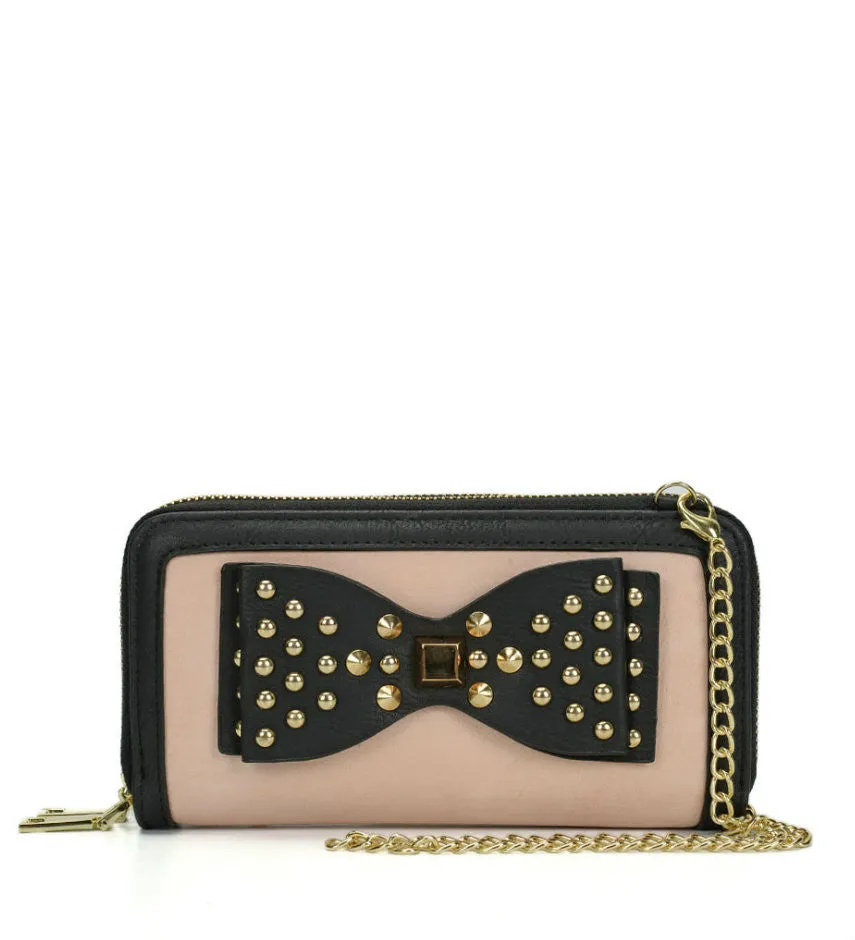 Heartless Nude Pink Bow Tech Purse