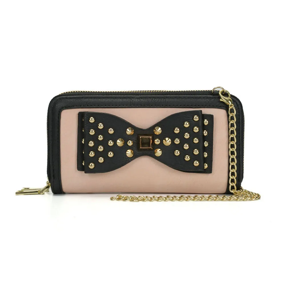 Heartless Nude Pink Bow Tech Purse