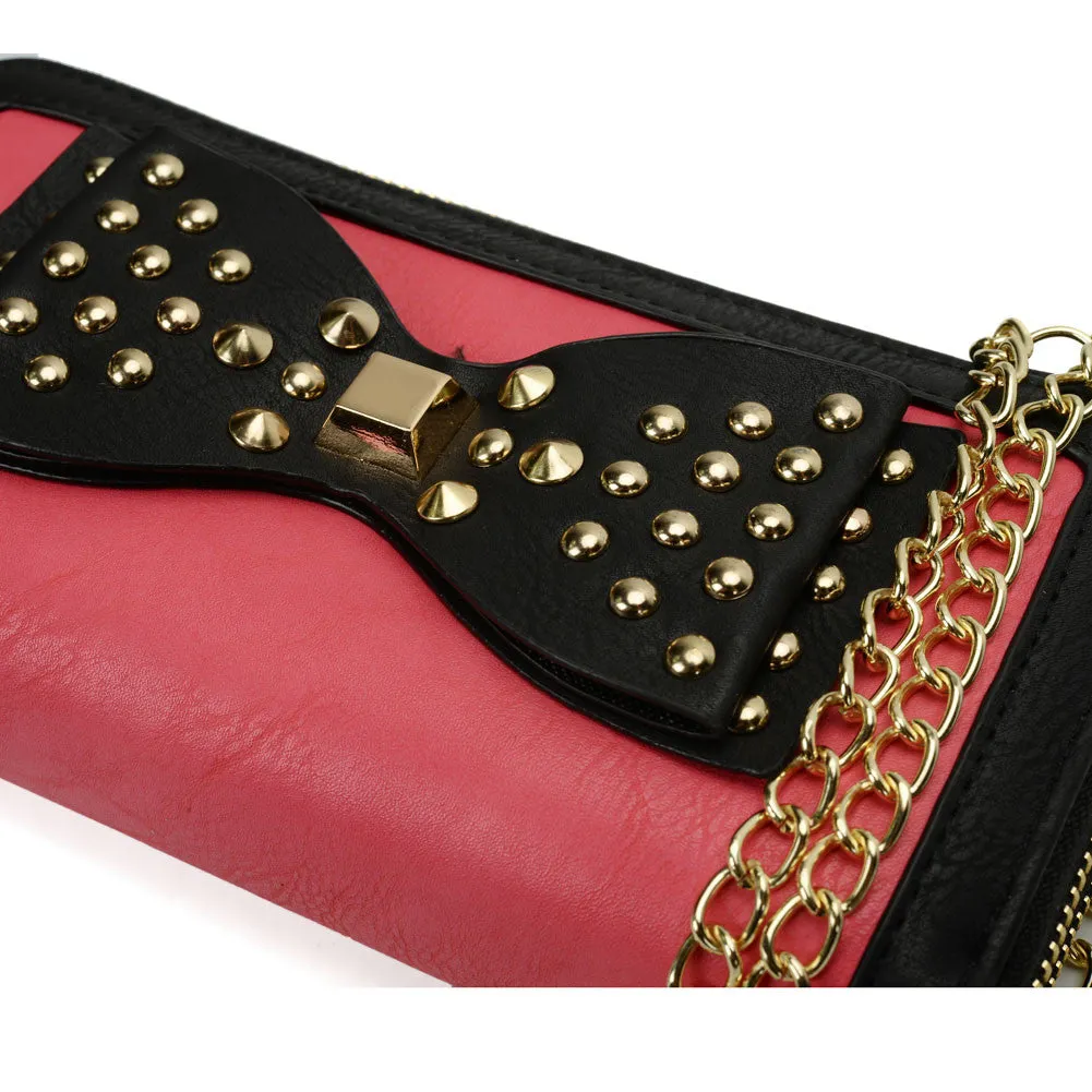 Heartless Nude Pink Bow Tech Purse
