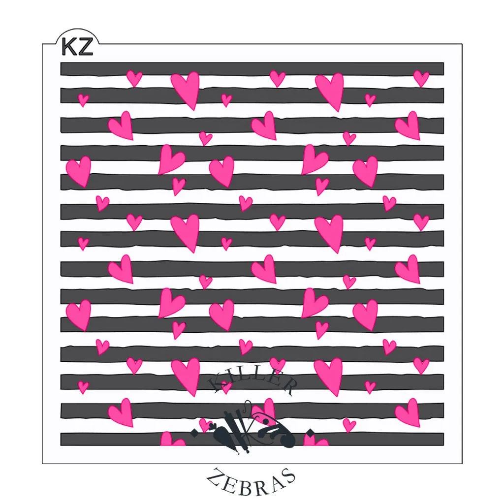 Hearts & Stripes 2pc KZ Stencil