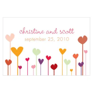 Hearts Large Rectangular Tag Warm