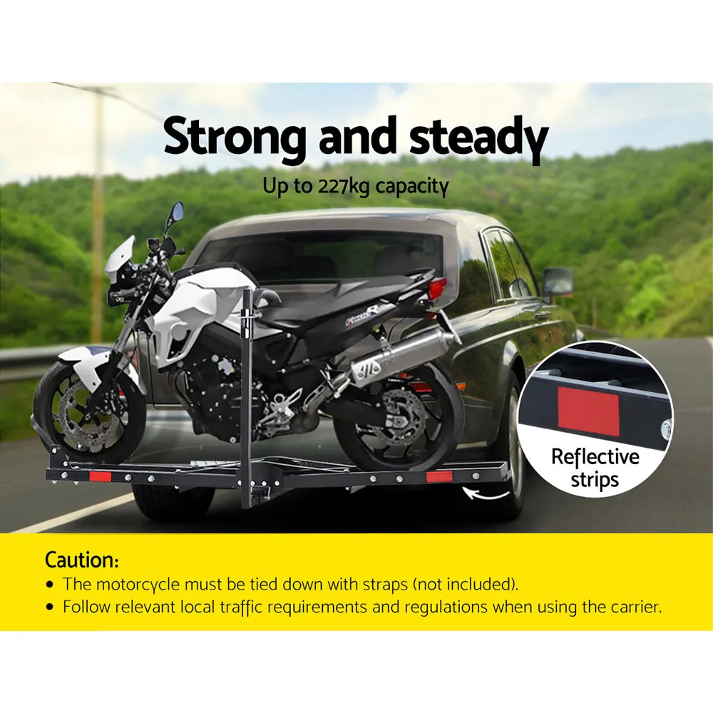 Heavy-Duty Motorcycle Hitch Carrier Ramp 500lbs - Giantz