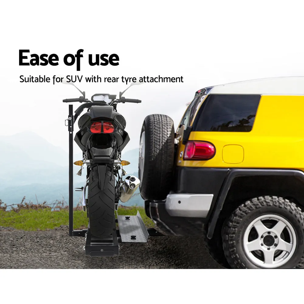 Heavy-Duty Motorcycle Hitch Carrier Ramp 500lbs - Giantz