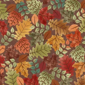Hello Autumn - Leaf Pile - MAS10733-AZ - Brown/Multi