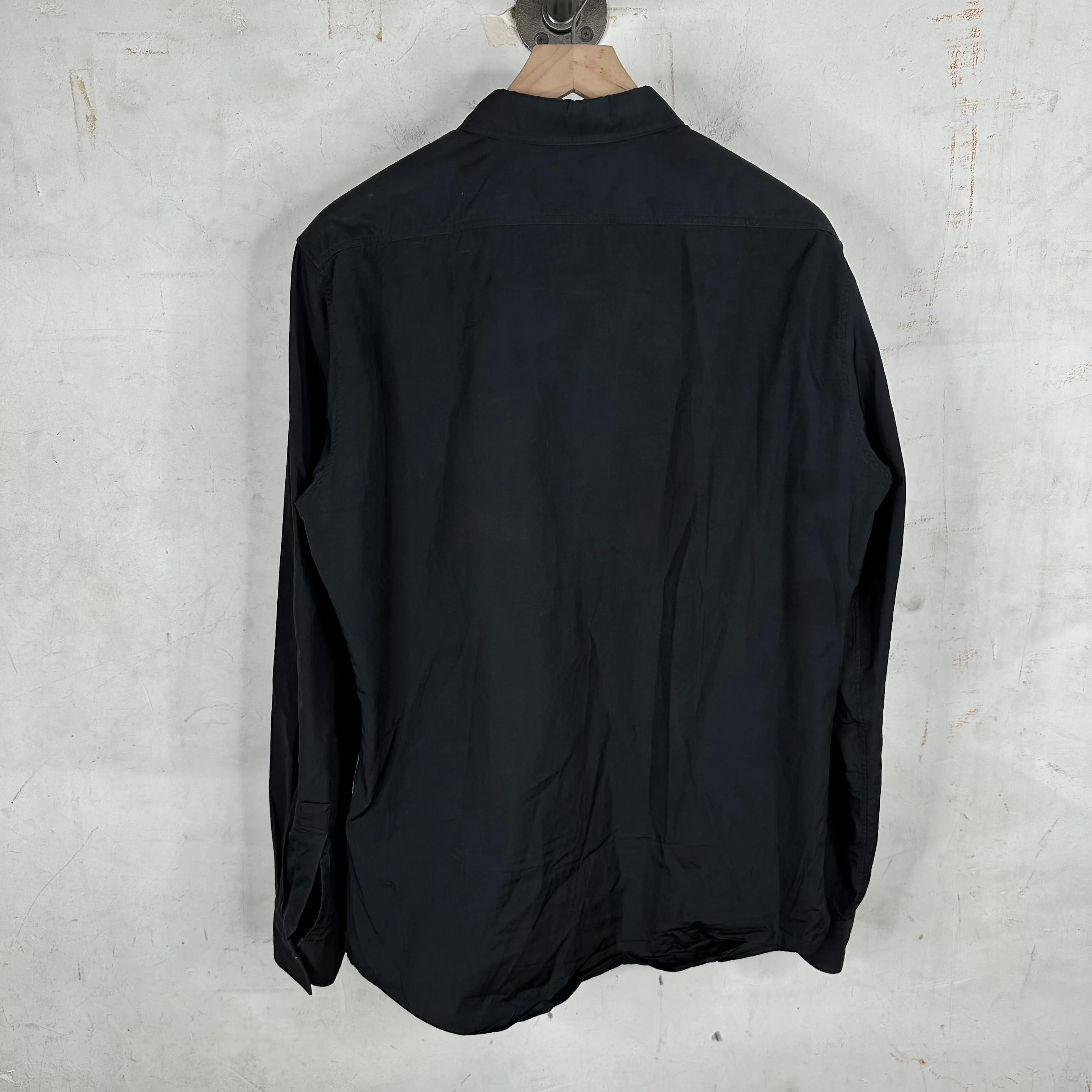 Hermes Plain Black Button Up