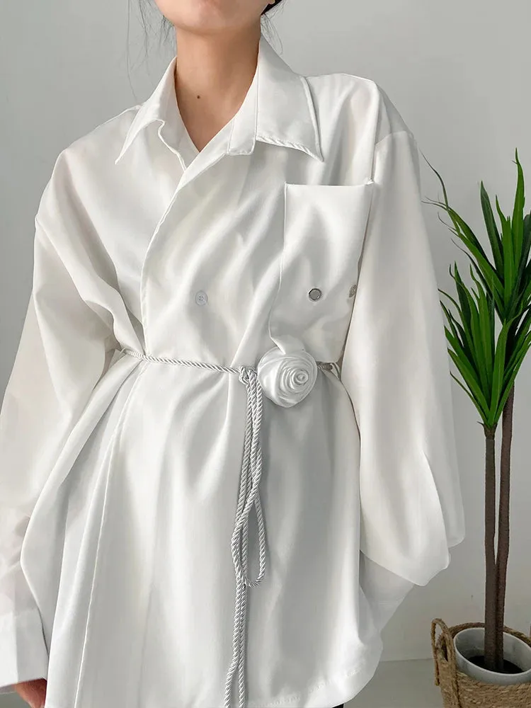 HEYFANCYSTYLE Korean Style Oversized White Blouse