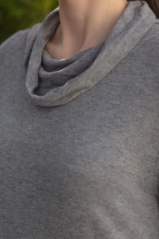 Hi-Lo Cowl Neck Dress