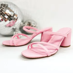 High Priority Strappy Heeled Sandals in Light Pink