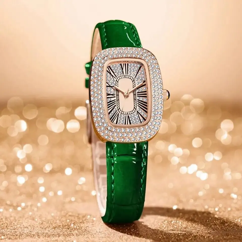 high quality fashion luxury Full diamond Oval Ladies belt Quartz Watch Student girls dress Clock Roman vintage  S4616705