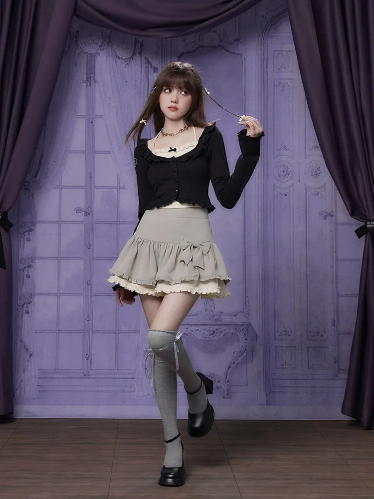 High waist ribbon skirt【s0000007073】