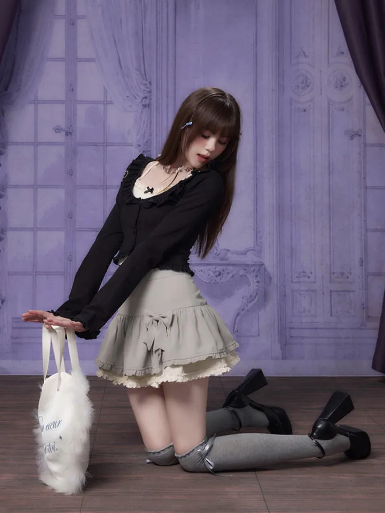 High waist ribbon skirt【s0000007073】