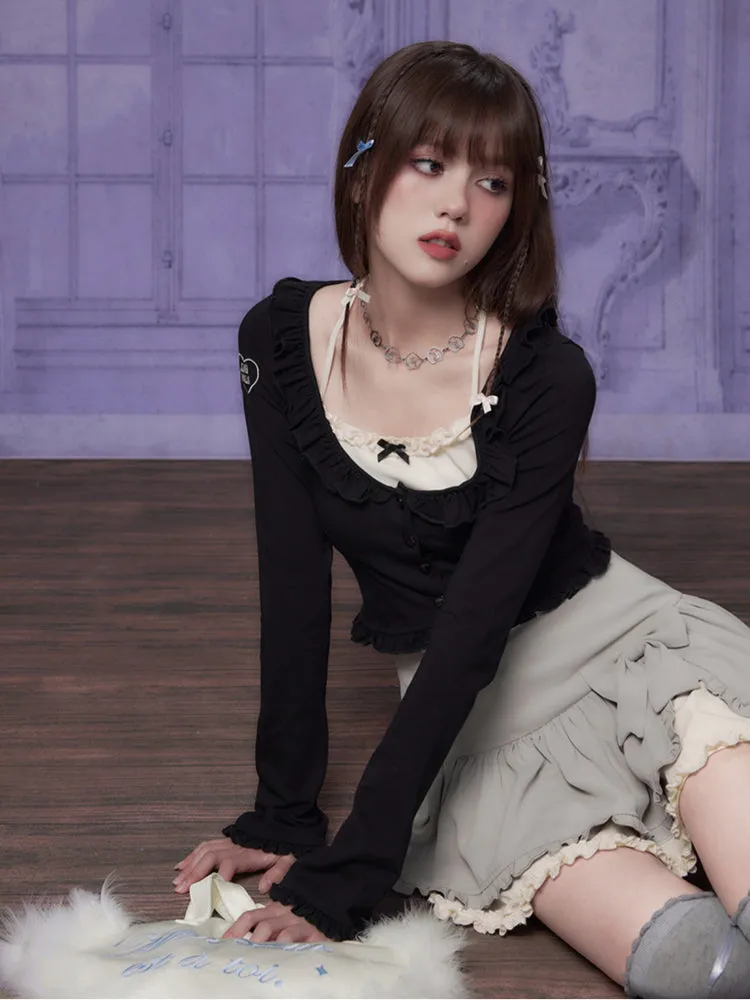 High waist ribbon skirt【s0000007073】