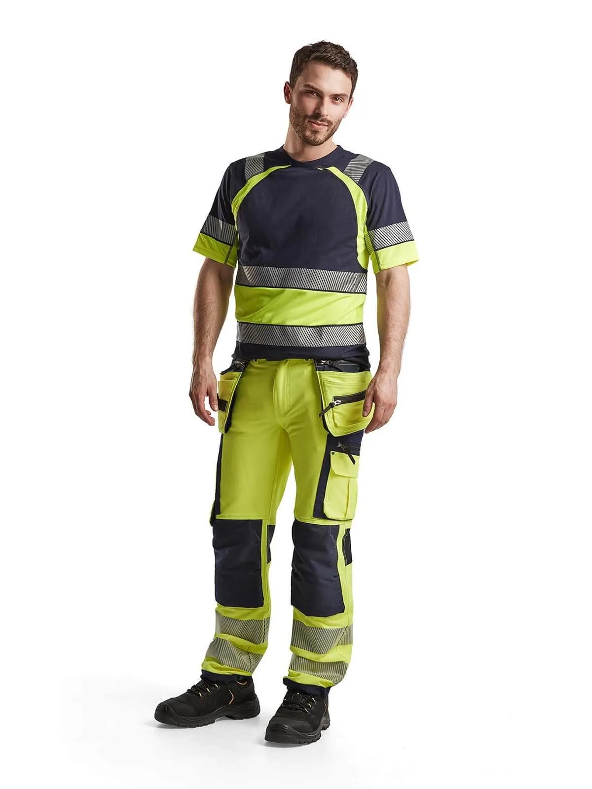 High&#x20;Vis&#x20;Trouser&#x20;4-Way&#x20;Stretch&#x20;1997&#x20;High&#x20;Vis&#x20;Geel&#x2F;Marine&#x20;-&#x20;Bl&#xE5;kl&#xE4;der