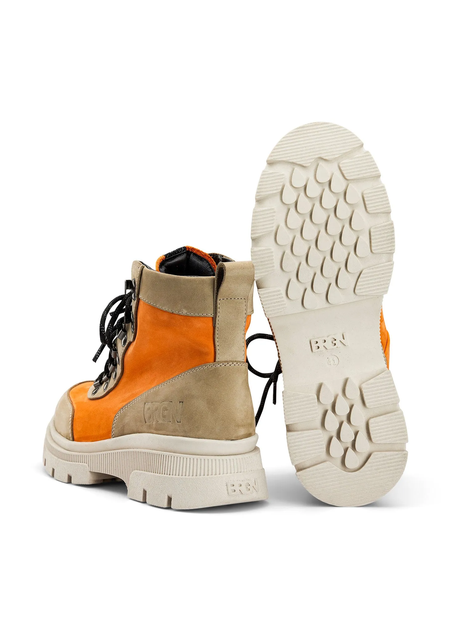 Hiking Boots - Sand / Sunset Orange