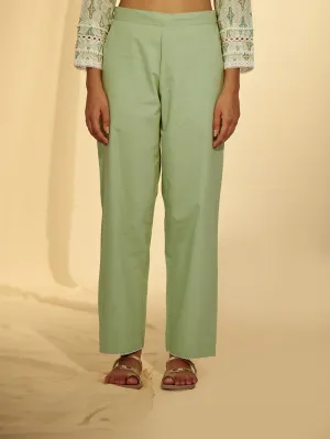 Hint Of Mint Cotton Straight Pant