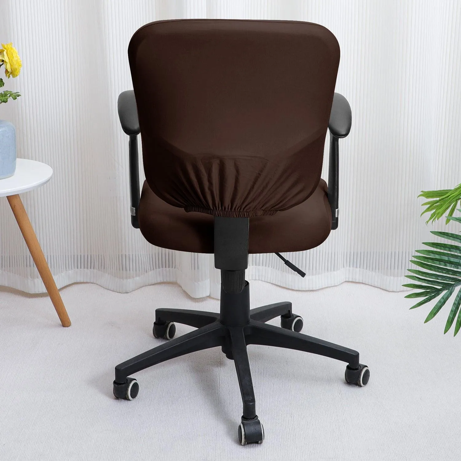 HOKIPO 140gsm Stretchable Office Chair Cover, Brown