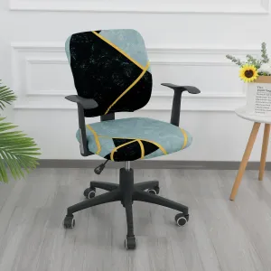 HOKIPO 140gsm Stretchable Office Chair Cover, Multicolor Abstract Geometry