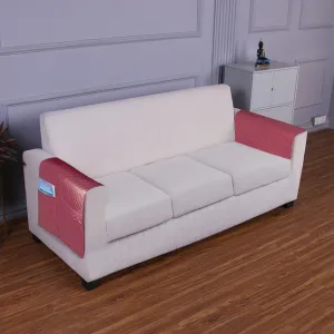 HOKIPO 2 Pcs Quilted Sofa Armrest Cover, Mauve Pink