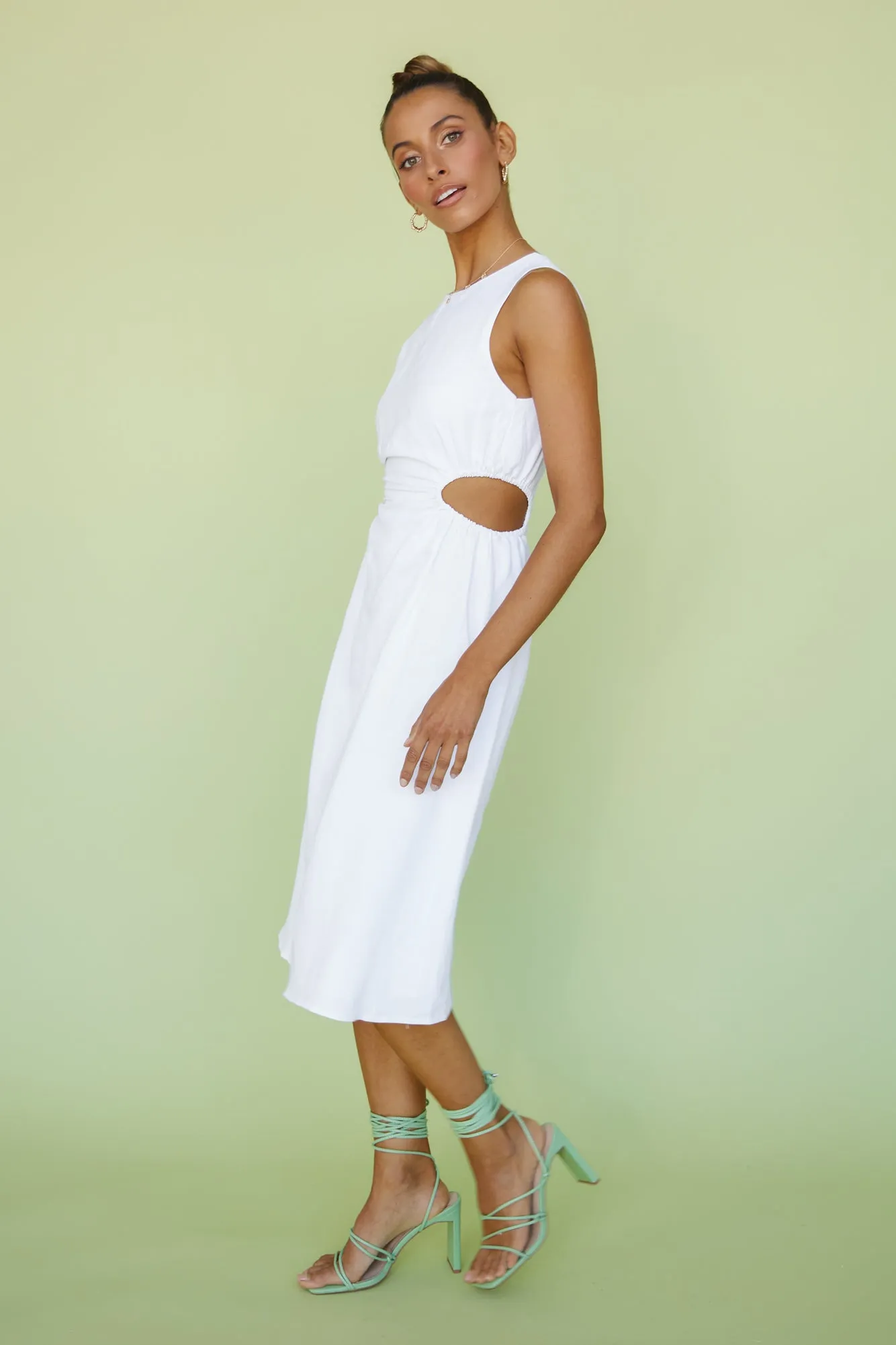 Hold Me Tight Midi Dress White