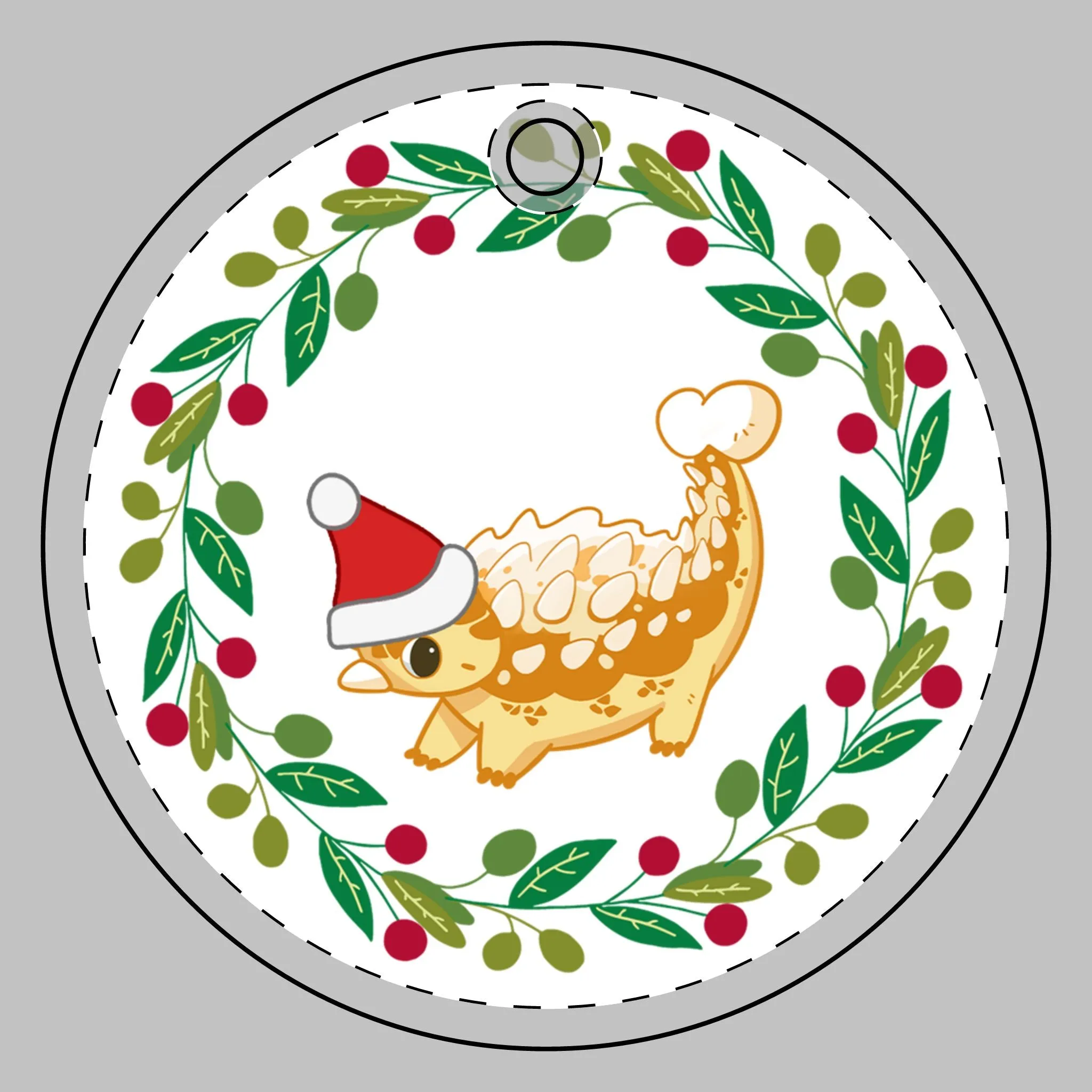 Holiday Ankylosaurus - Ceramic Ornament (UK Edition)