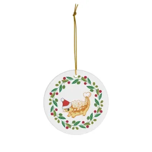 Holiday Ankylosaurus - Ceramic Ornament
