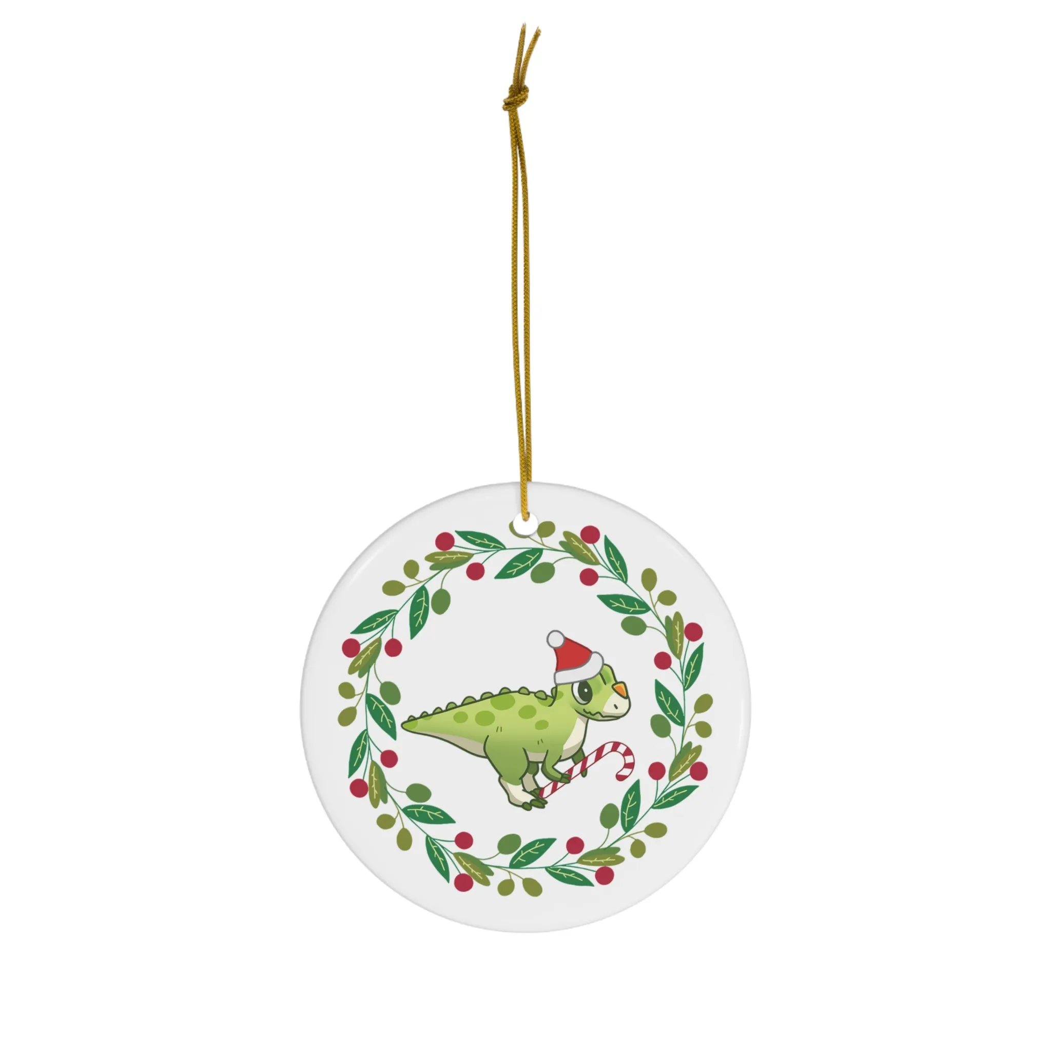 Holiday Ceratosaurus - Ceramic Ornament