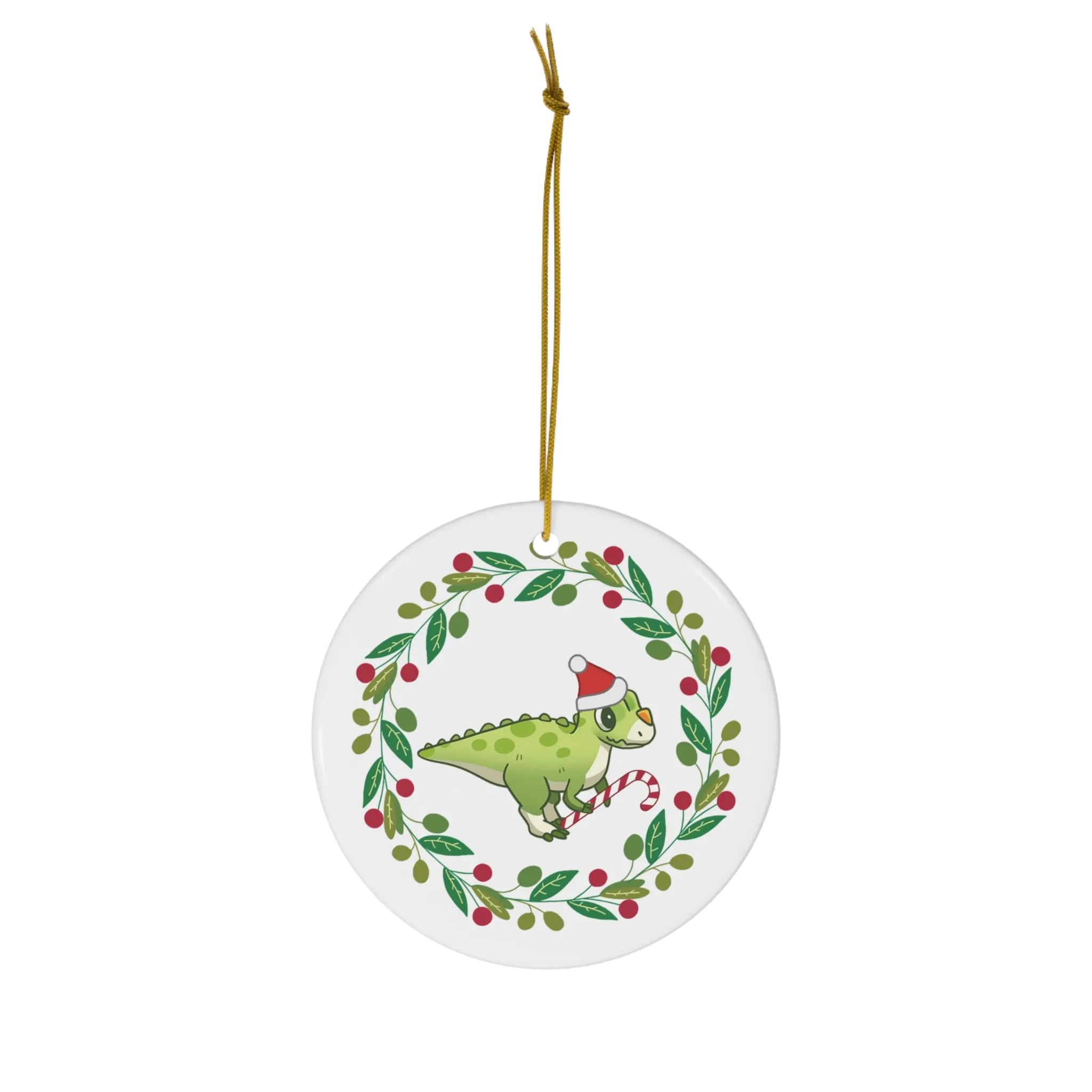 Holiday Ceratosaurus - Ceramic Ornament