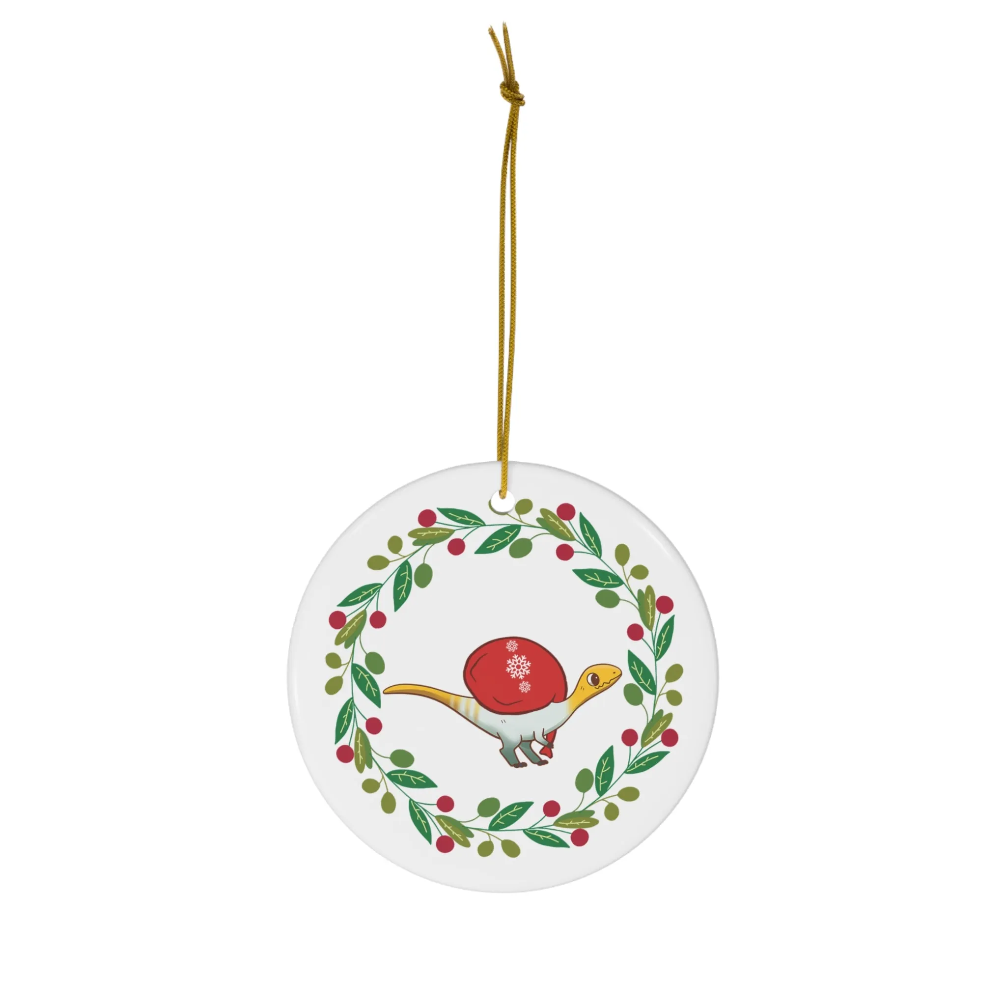Holiday Coelophysis - Ceramic Ornament