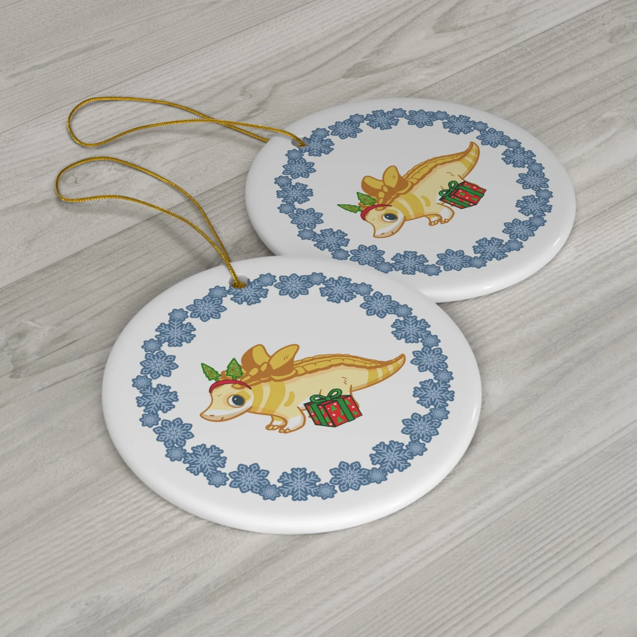 Holiday Desmatosuchus - Ceramic Ornament - Snowflake Edition