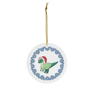 Holiday Dilophosaurus - Ceramic Ornament - Snowflake Edition