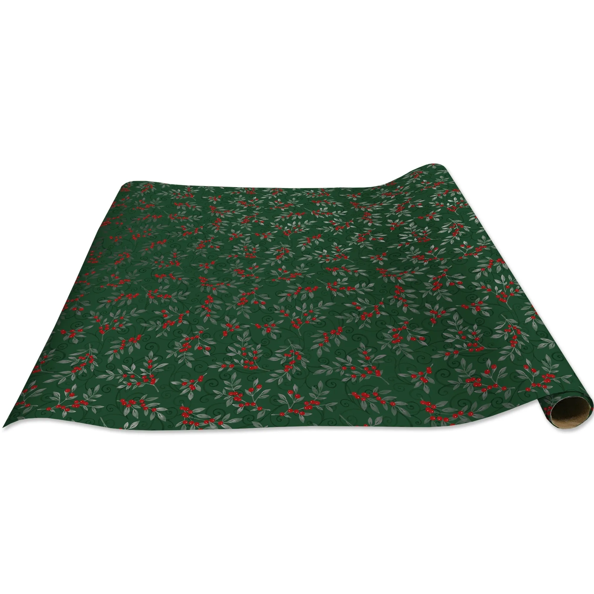 Holiday Floral Green Christmas Gift Wrap