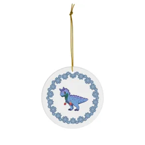 Holiday MLM Pride Carnotaurus Ceramic Ornament - Snowflake Edition