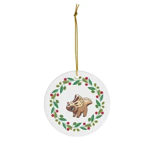 Holiday Protoceratops - Ceramic Ornament