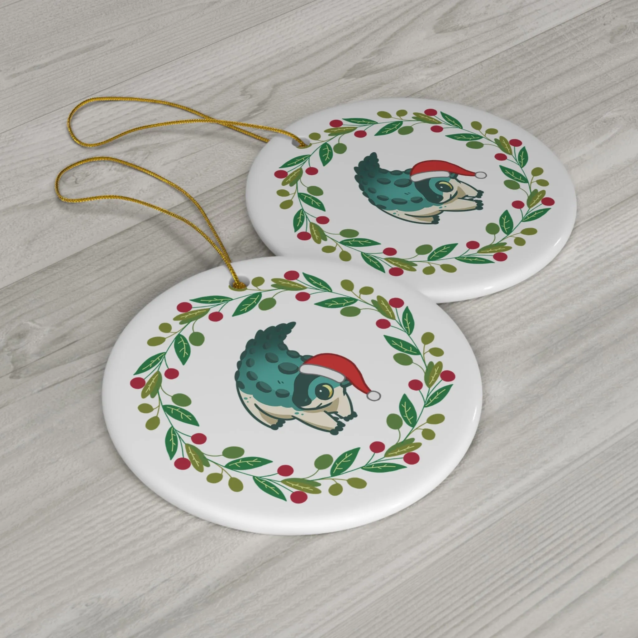 Holiday Scelidosaurus - Ceramic Ornament
