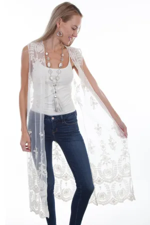 Honey creek ivory lace duster vest