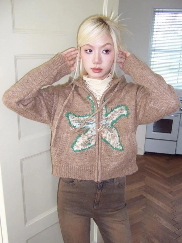 Hooded warm knitted cardigan【s0000003499】
