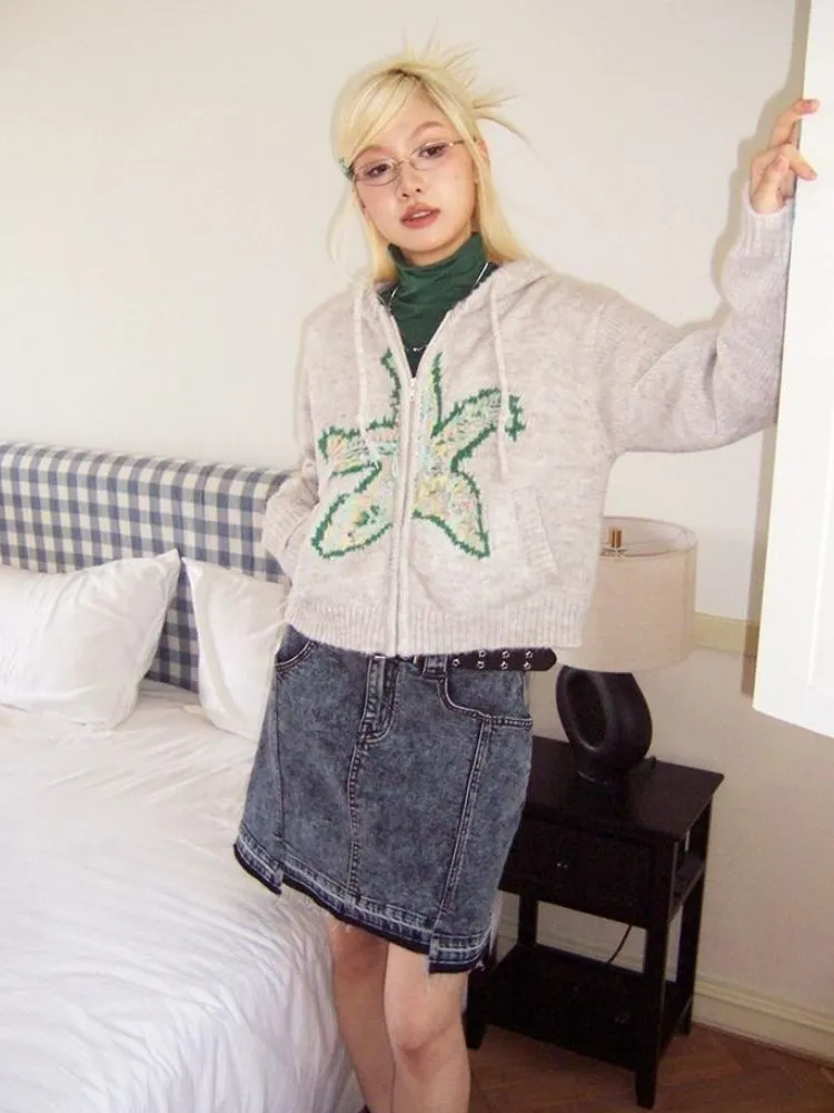 Hooded warm knitted cardigan【s0000003499】