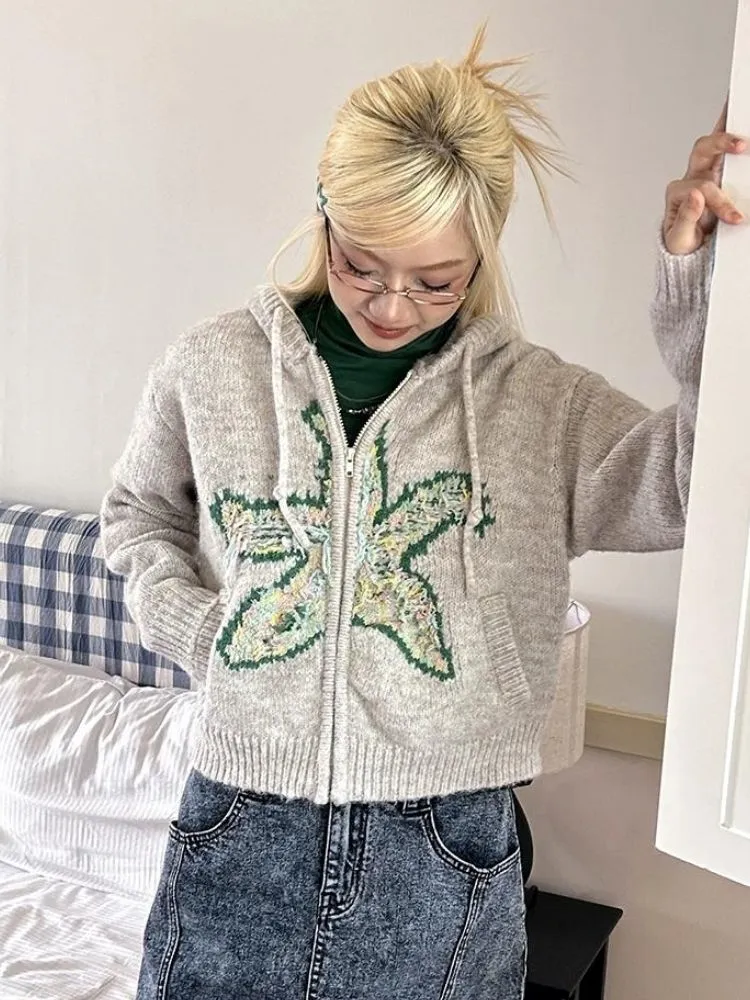 Hooded warm knitted cardigan【s0000003499】
