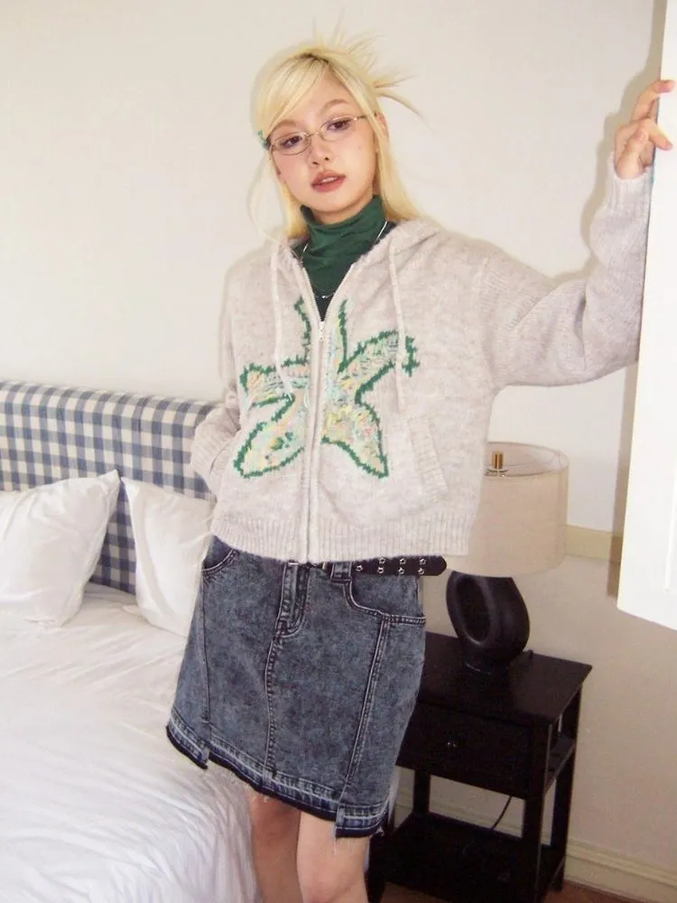 Hooded warm knitted cardigan【s0000003499】