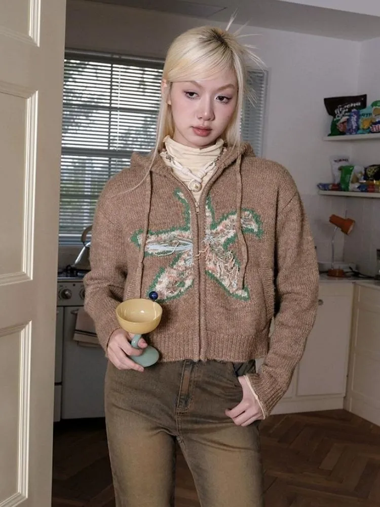 Hooded warm knitted cardigan【s0000003499】