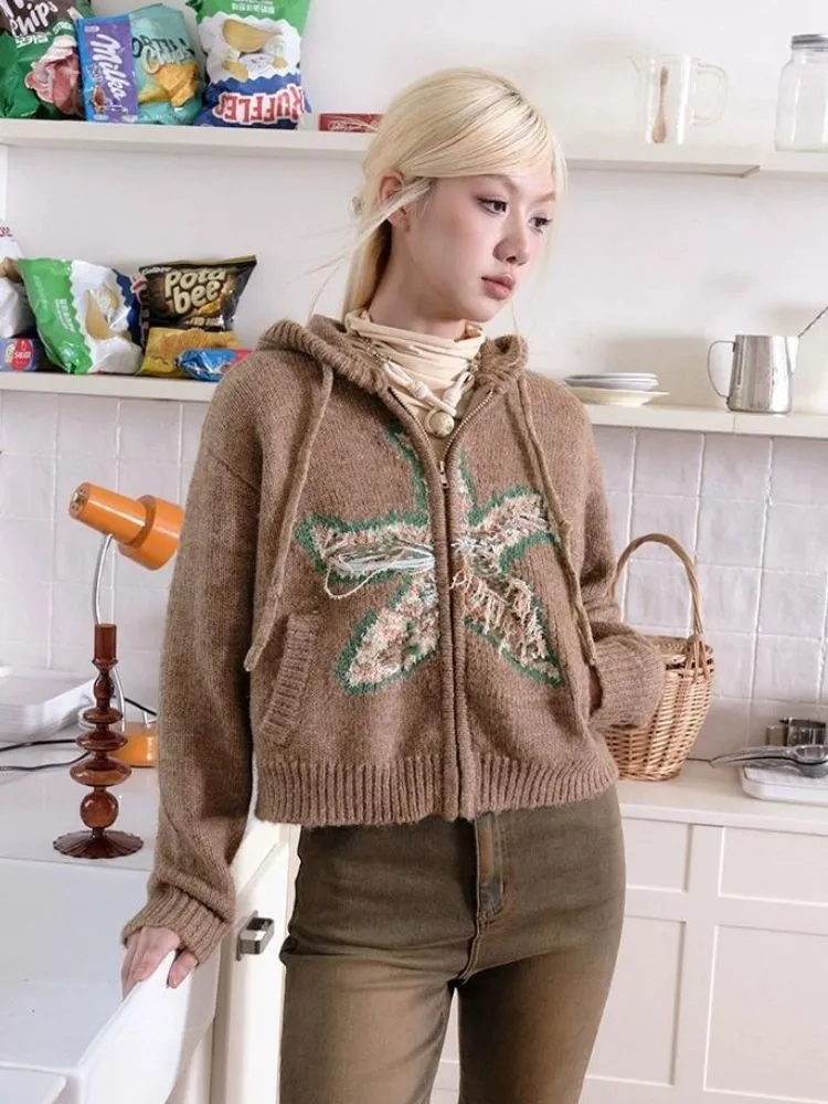 Hooded warm knitted cardigan【s0000003499】